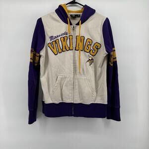 Women’s L NFL Minnesota Vikings Full Zip Sweatshirt Football Fall Winter Cozy